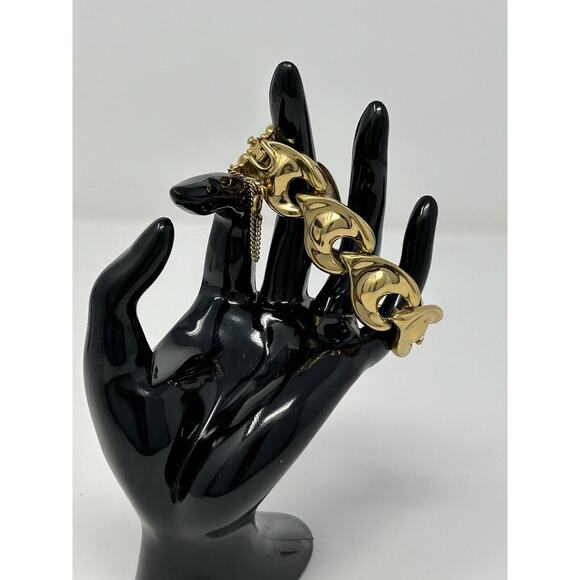 Monet Chunky Gold Tone Bracelet - Picture 10 of 11